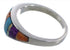 Sterling Silver Multicolor Inlay Ring Size 6-3/4 EX43906